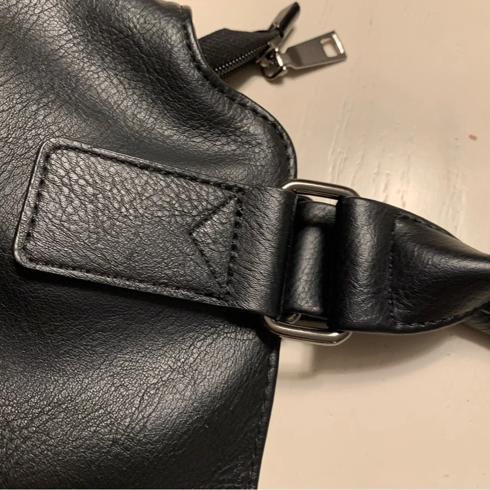 Black Vegan Leather Tote with Gunmetal Hardware. EUC - Picture 15 of 15